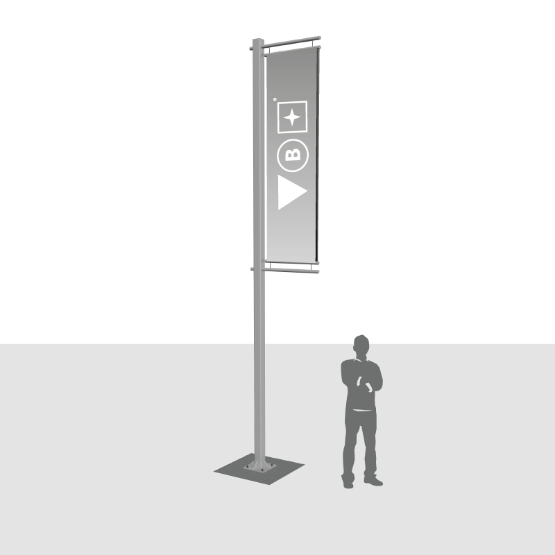 Side pole banner (with or without placing)