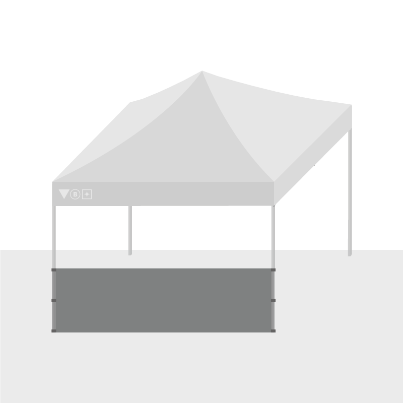Foldable tent - sidewalls half printed