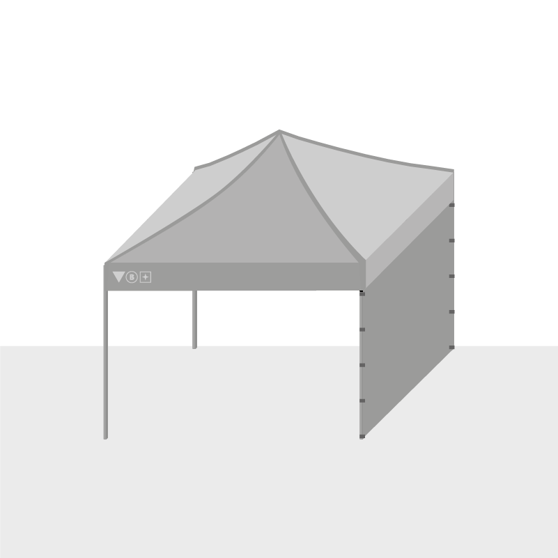Foldable tent - sidewalls unprinted