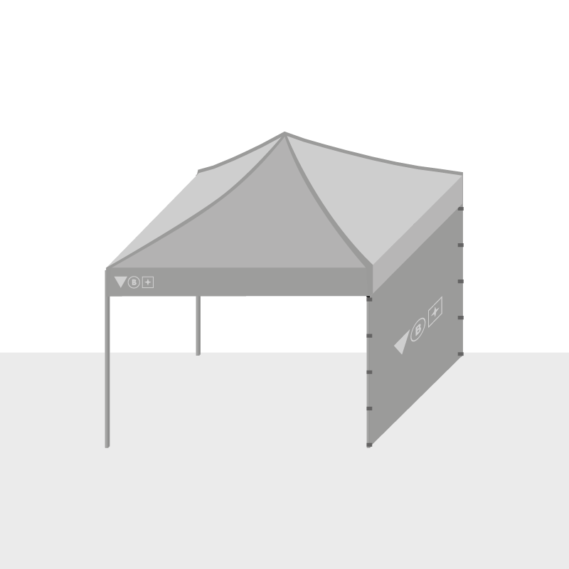 Foldable tent - sidewalls printed